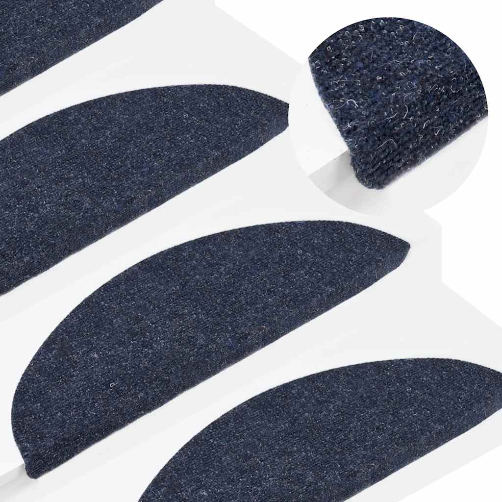 selvklæbende trappemåtter 30 stk. 56x17x3 cm blå