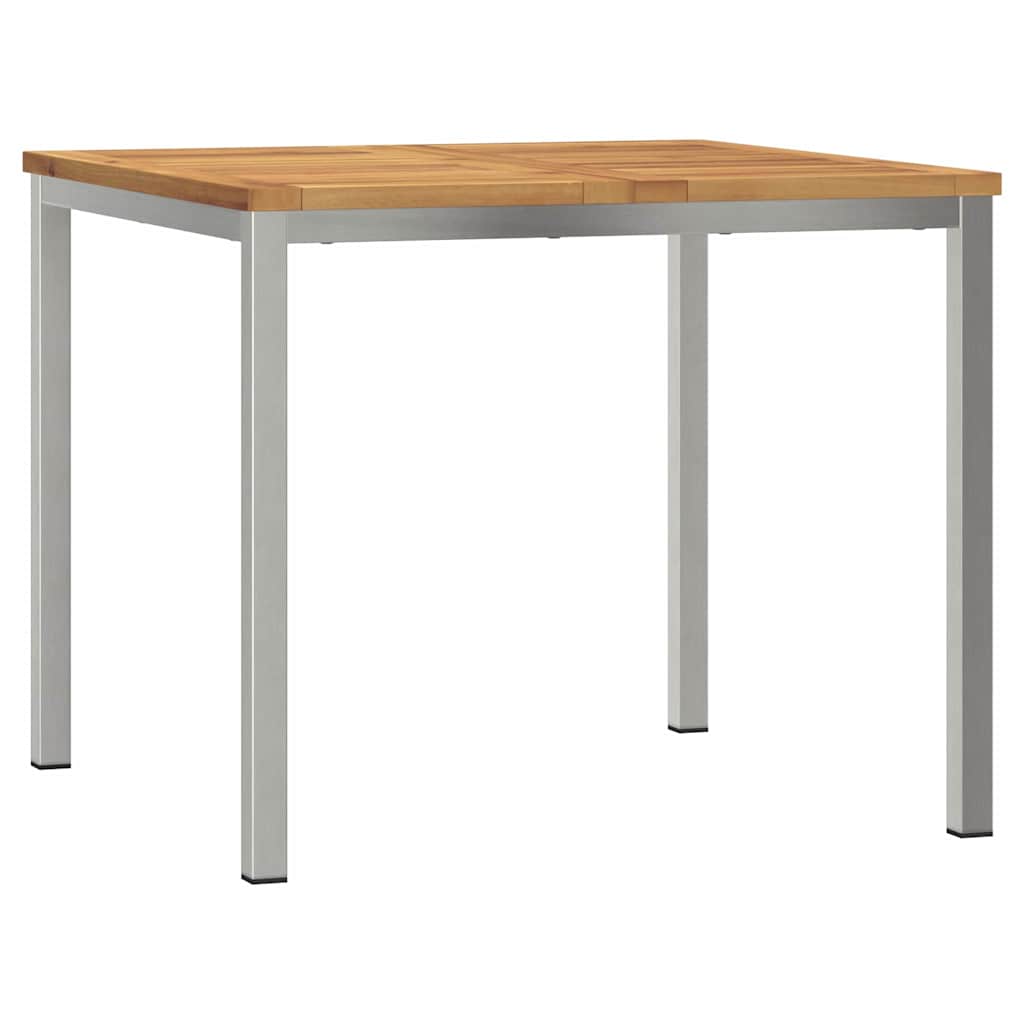 Have Spisebordssæt 3 pcs Massiv akacietræ og rustfrit stål