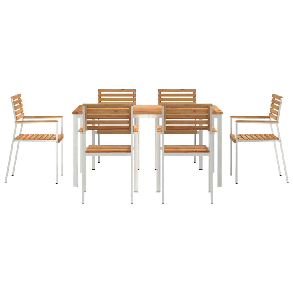 Have Spisebordssæt 7 pcs Massiv teaktræ og rustfrit stål