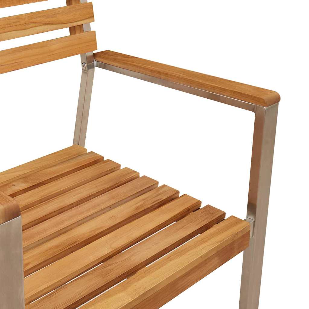 Have Spisebordssæt 7 pcs Massiv teaktræ og rustfrit stål