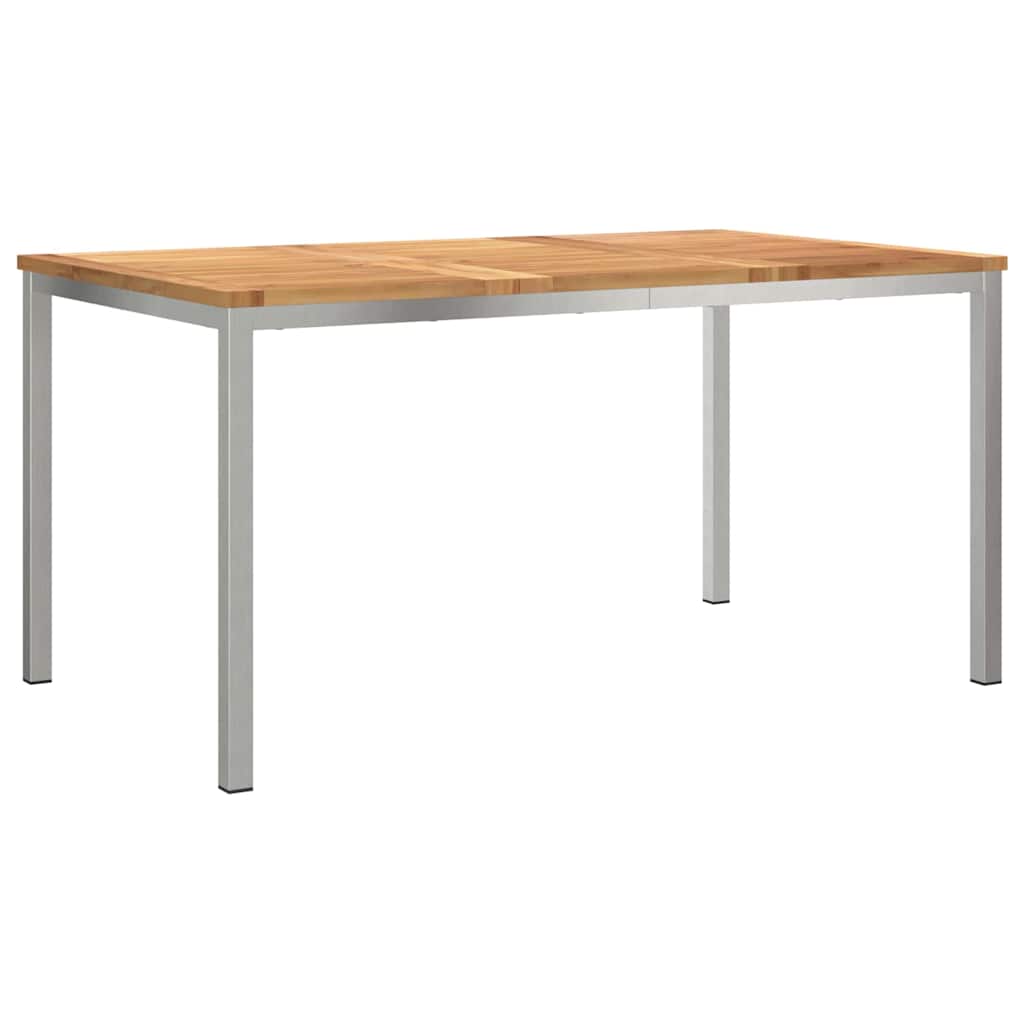 Have Spisebordssæt 5 pcs Massiv teaktræ og rustfrit stål