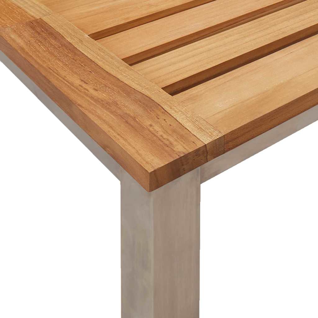 Solstol 3 pcs Brun Massiv akacietræ og rustfrit stål