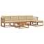 Udendørs sofagruppe med pude 6 pcs Naturlig og Beige