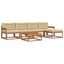 Udendørs sofagruppe med pude 6 pcs Naturlig og Beige