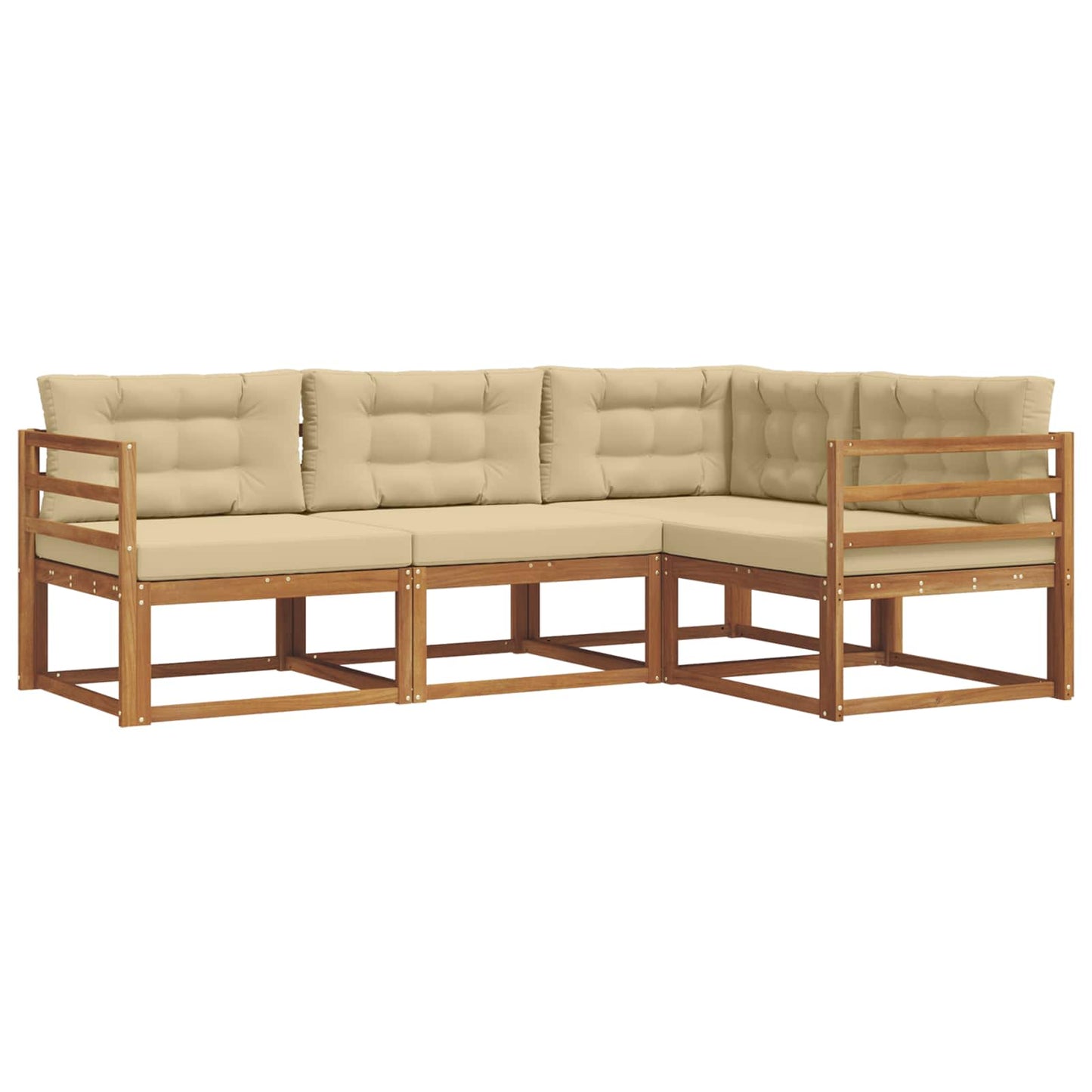 Udendørs sofagruppe 4 stk. Naturlig og Beige