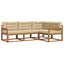 Udendørs sofagruppe med pude 4 pcs Naturlig og Beige