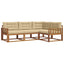 Udendørs sofagruppe med pude 4 pcs Naturlig og Beige