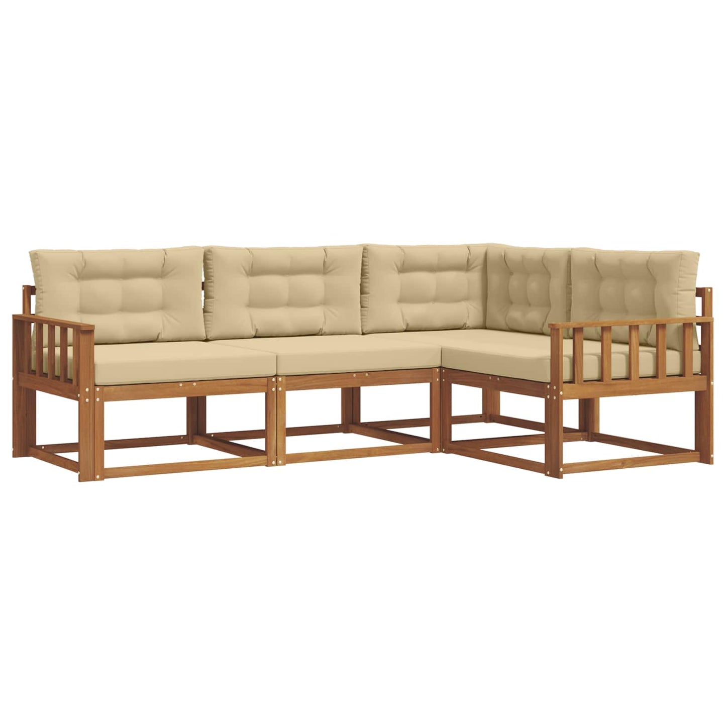 Udendørs sofagruppe 4 stk. Naturlig og Beige