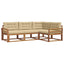 Udendørs sofagruppe med pude 4 pcs Naturlig og Beige
