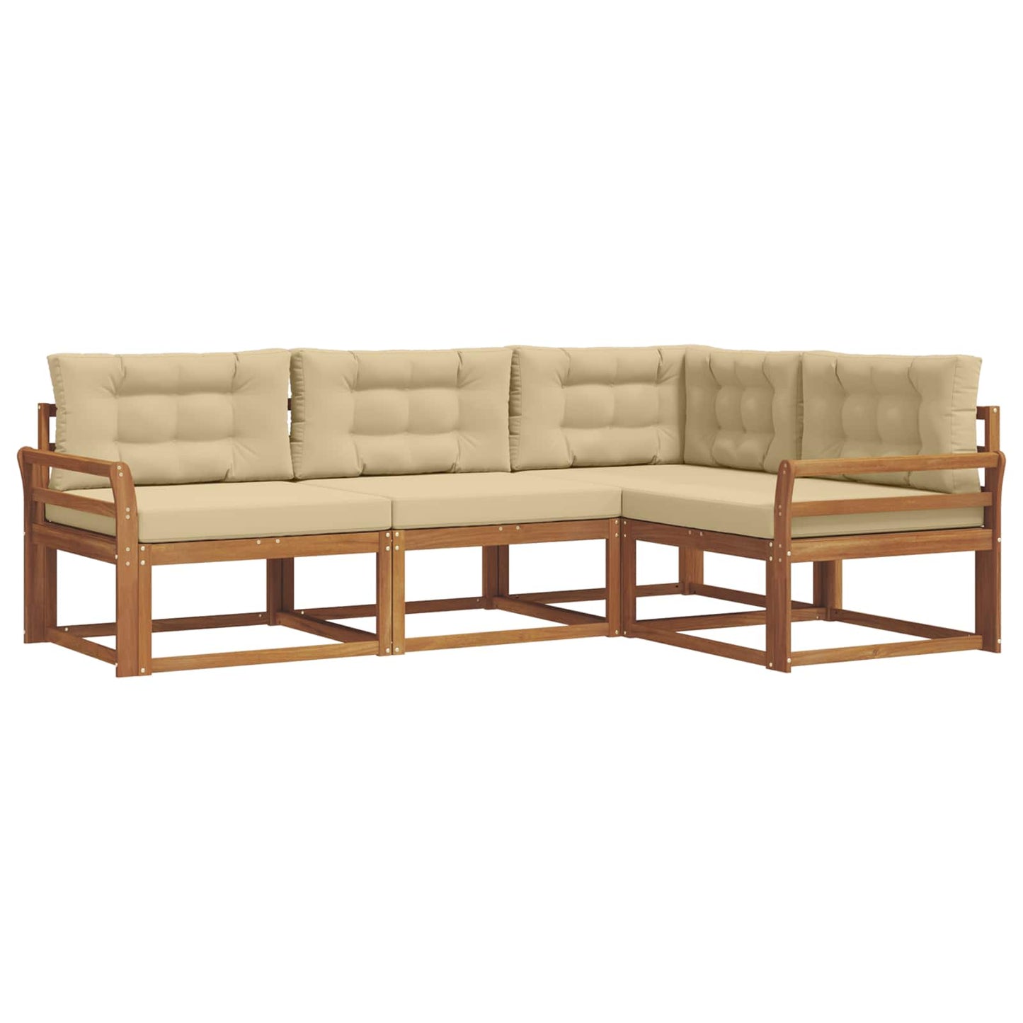 Udendørs sofagruppe 4 stk. Naturlig og Beige