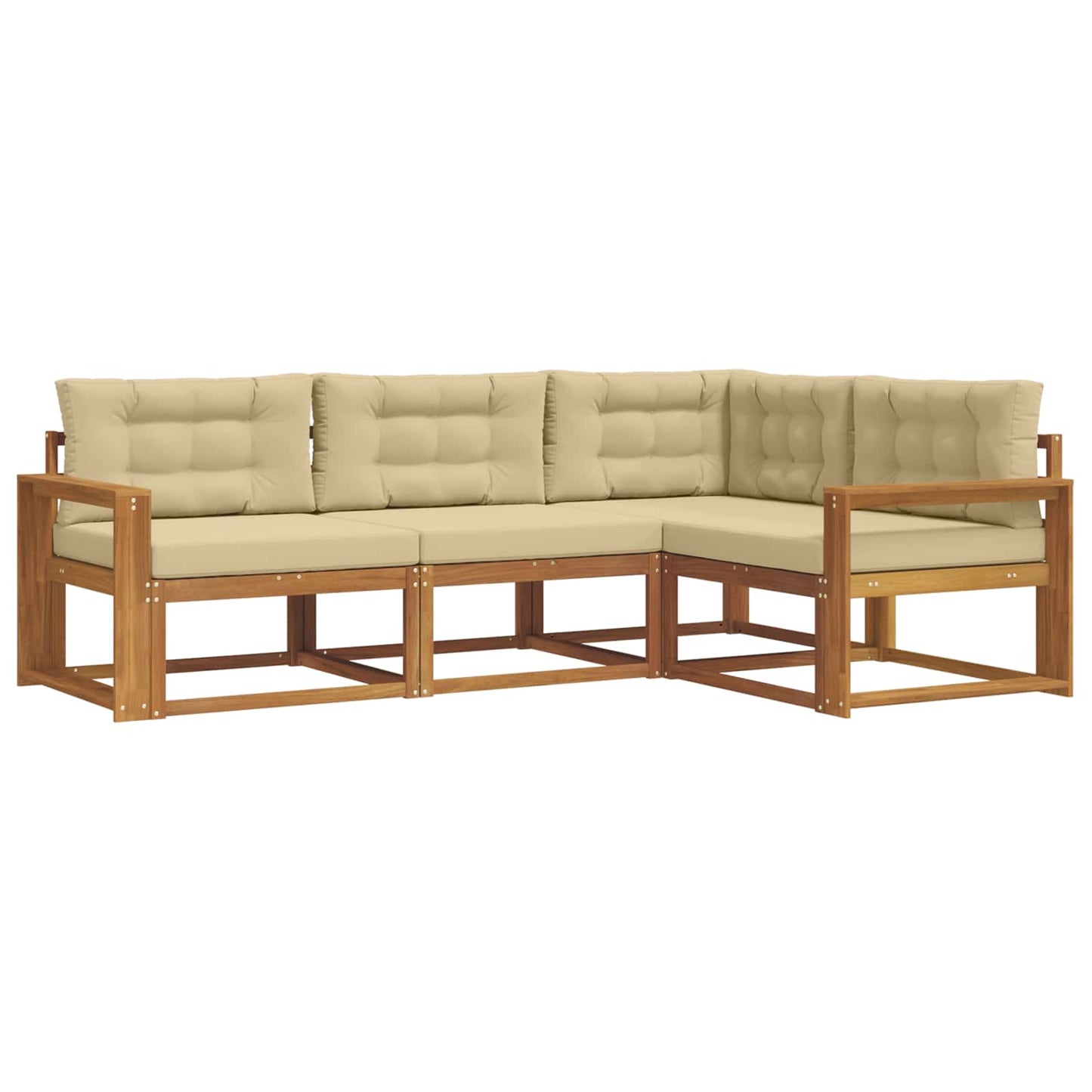 Udendørs sofagruppe 4 stk. Naturlig og Beige
