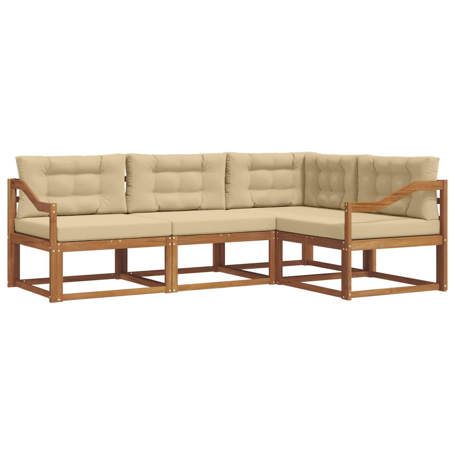 Udendørs sofagruppe 4 stk. Naturlig og Beige