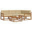 Udendørs sofagruppe med pude 5 pcs Naturlig og Beige