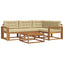 Udendørs sofagruppe med pude 5 pcs Naturlig og Beige