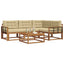 Udendørs sofagruppe med pude 5 pcs Naturlig og Beige