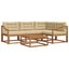 Udendørs sofagruppe med pude 5 pcs Naturlig og Beige