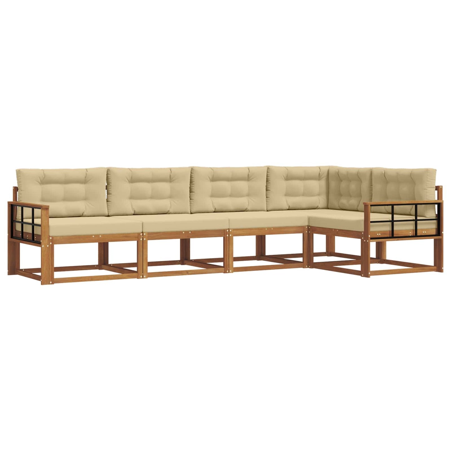 Udendørs sofagruppe 5 stk. Naturlig og Beige