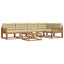 Udendørs sofagruppe med pude 6 pcs Naturlig og Beige