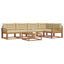 Udendørs sofagruppe med pude 6 pcs Naturlig og Beige