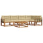 Udendørs sofagruppe med pude 6 pcs Naturlig og Beige