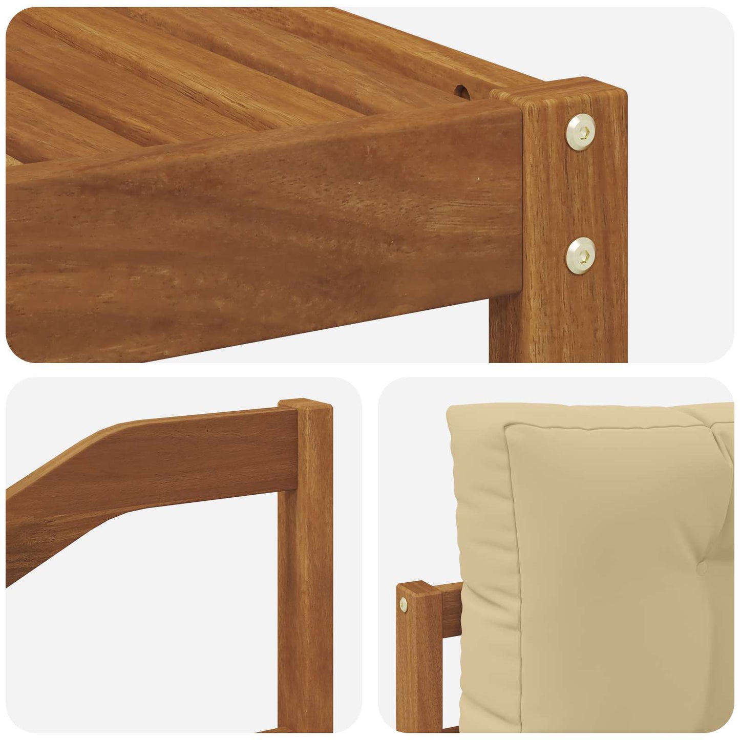 Udendørs sofagruppe med pude 6 pcs Naturlig og Beige