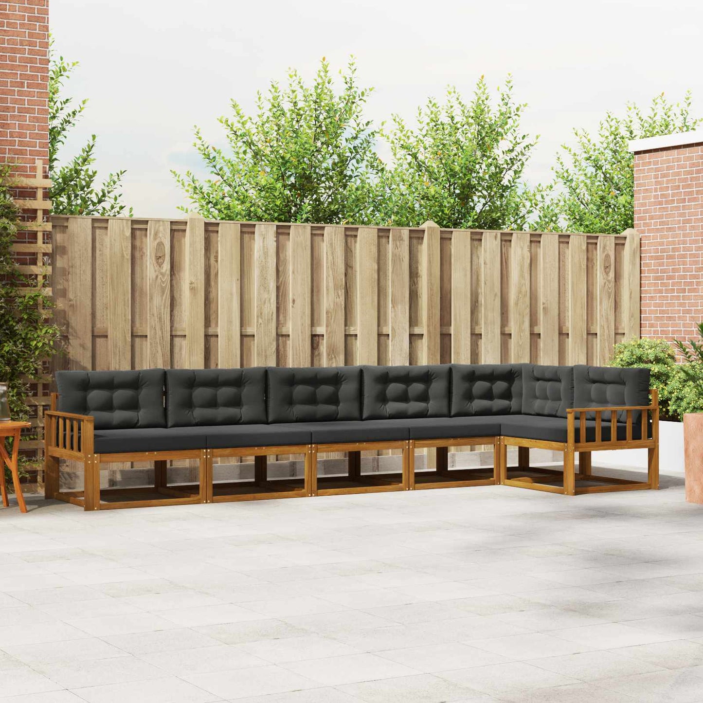 Udendørs sofagruppe 6 stk. Naturlig og Antracit