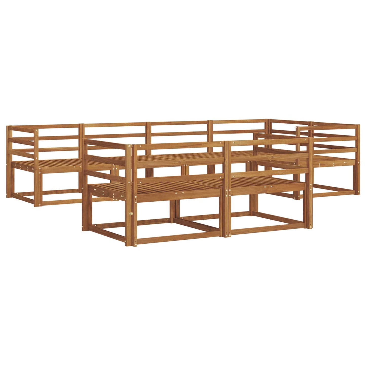 Udendørs sofagruppe 7 pcs Naturfarvet Massivt Akacietræ