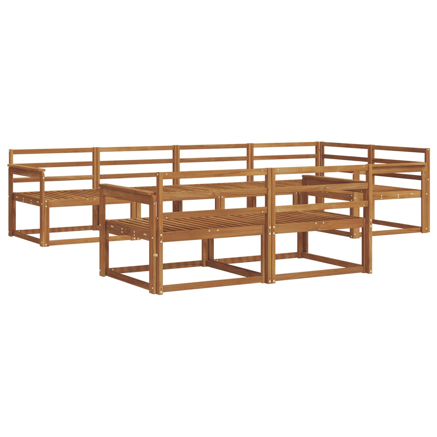 Udendørs sofagruppe 7 pcs Naturfarvet Massivt Akacietræ