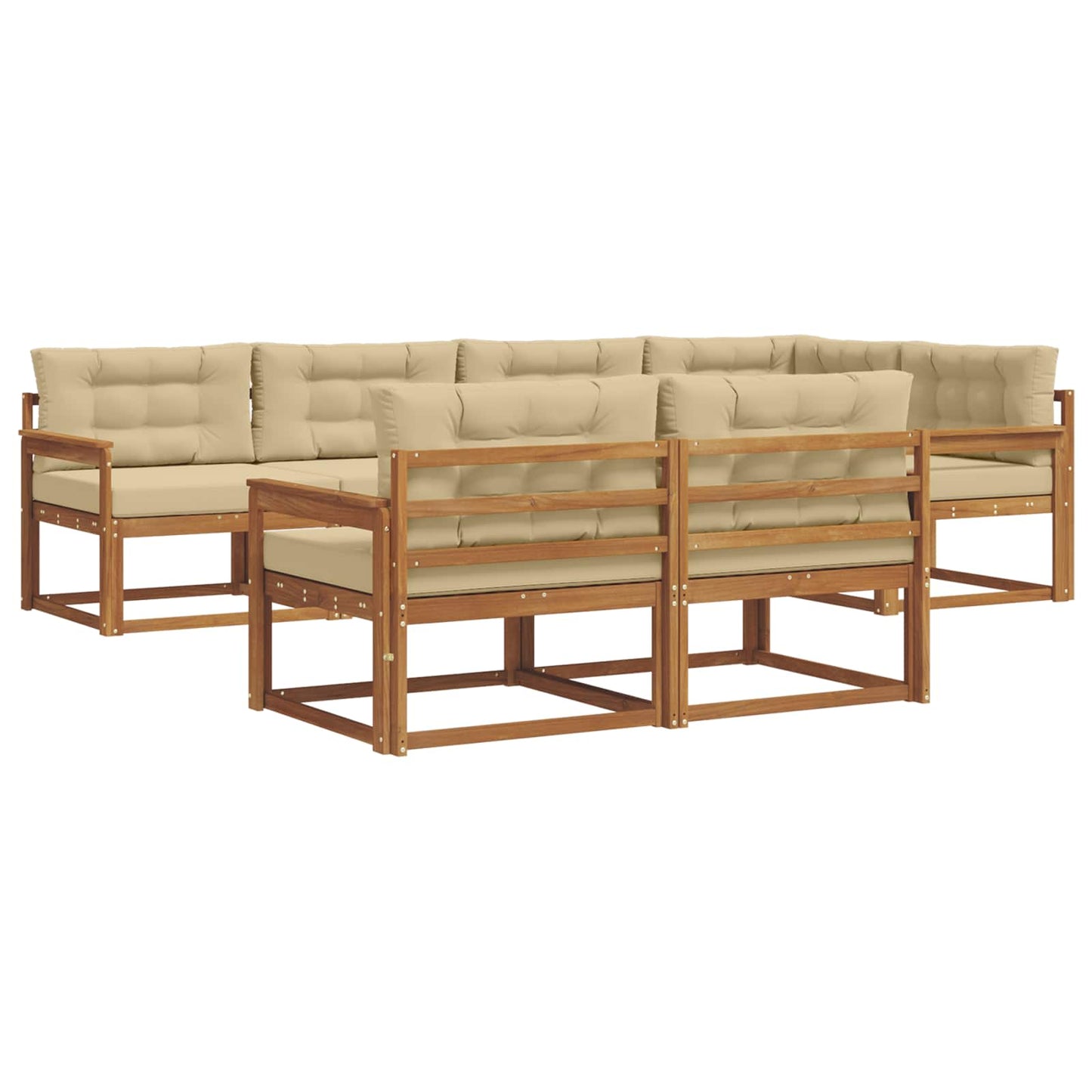 Udendørs sofagruppe 8 stk. Naturlig og Beige