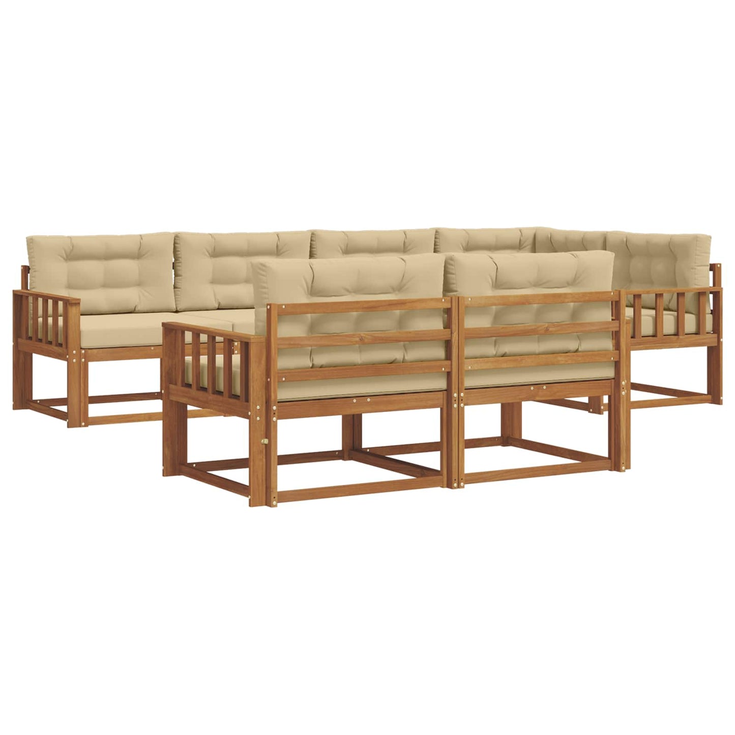 Udendørs sofagruppe 8 stk. Naturlig og Beige