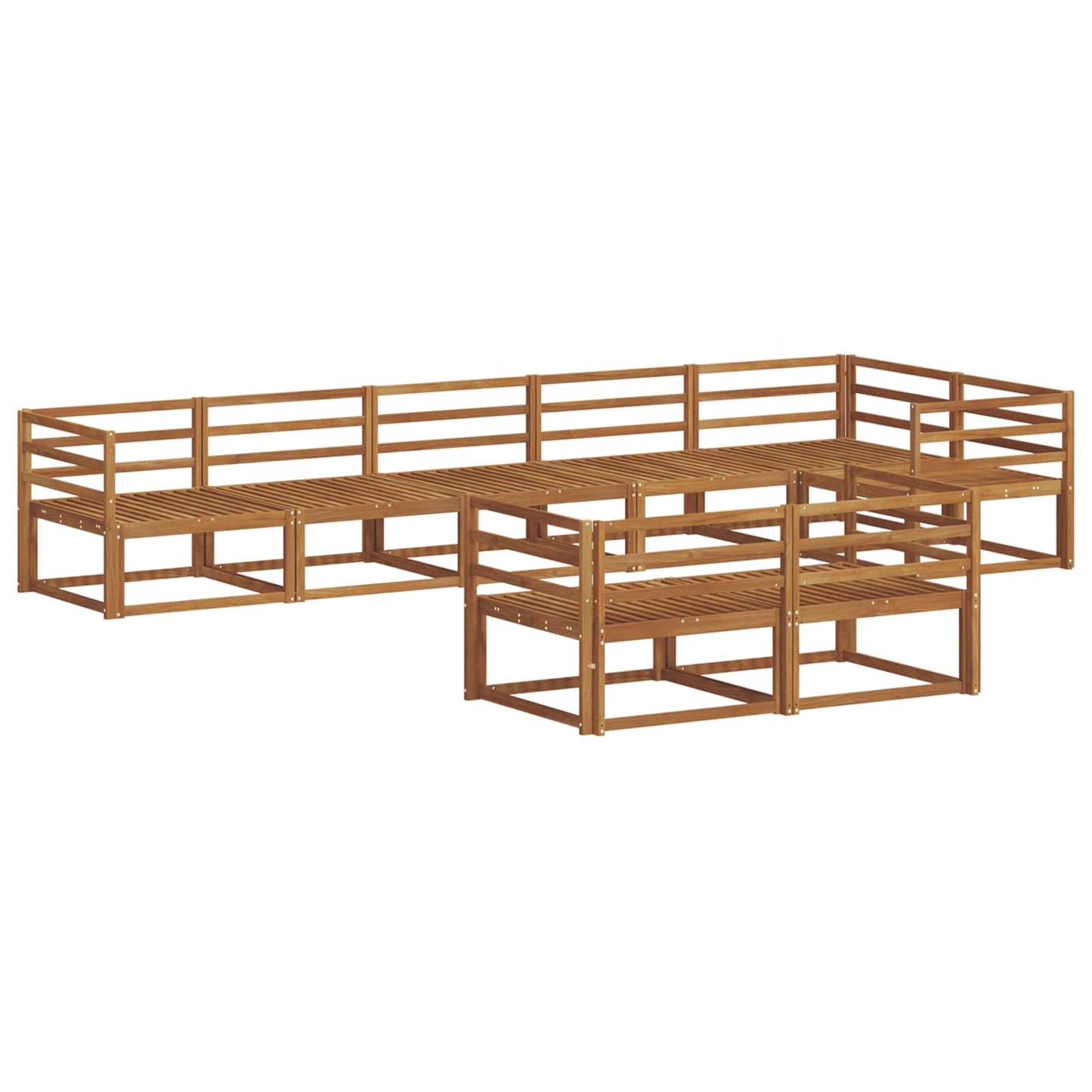 Udendørs sofagruppe 8 pcs Naturfarvet Massivt Akacietræ