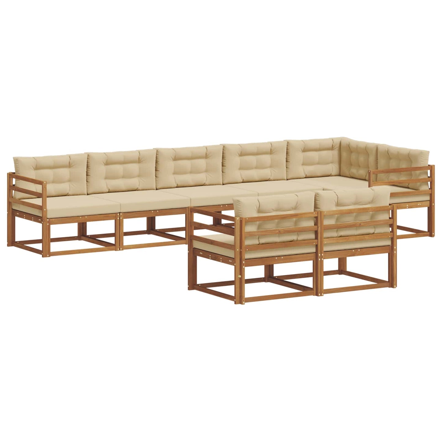 Udendørs sofagruppe 8 stk. Naturlig og Beige