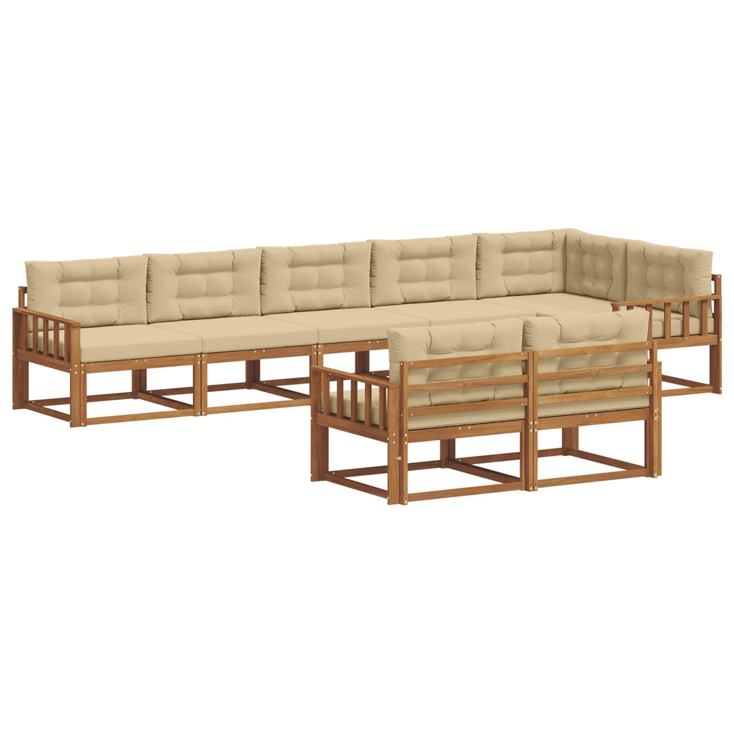 Udendørs sofagruppe 8 stk. Naturlig og Beige