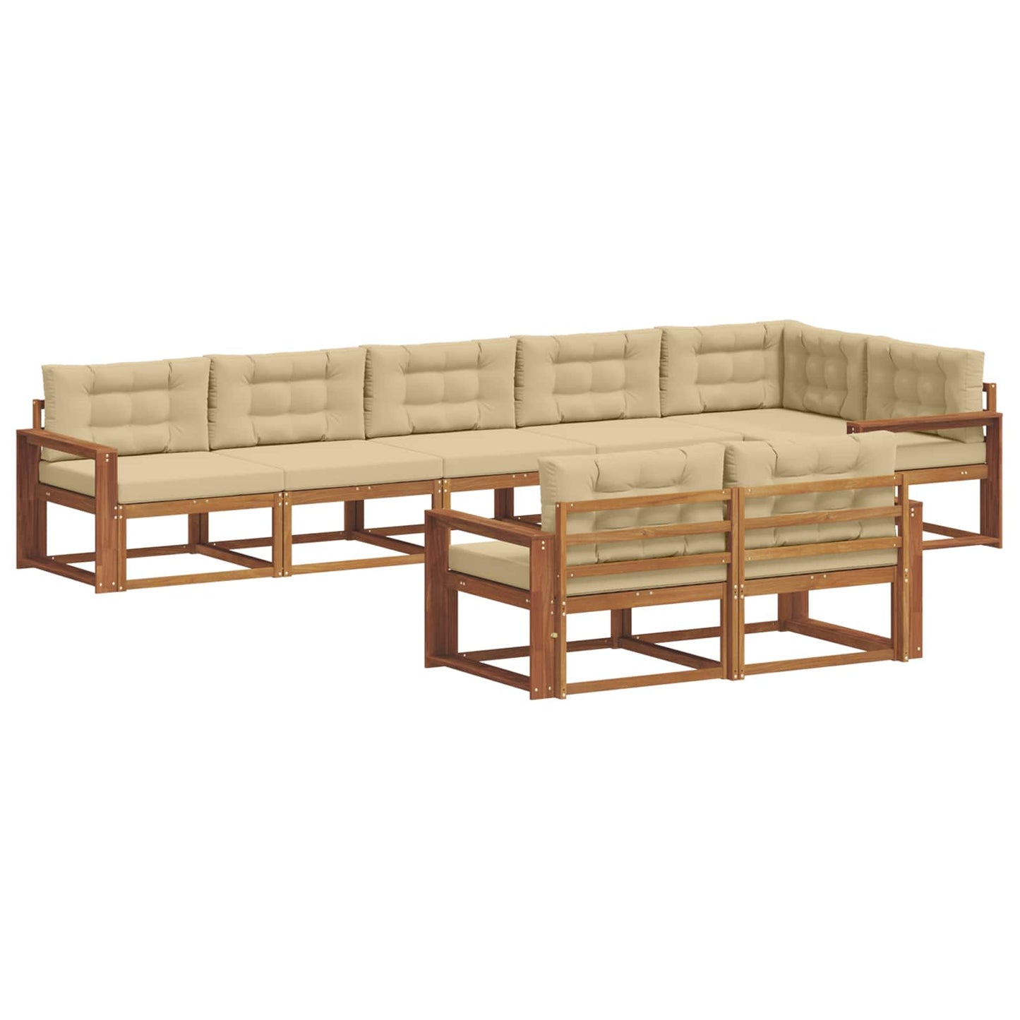 Udendørs sofagruppe 8 stk. Naturlig og Beige