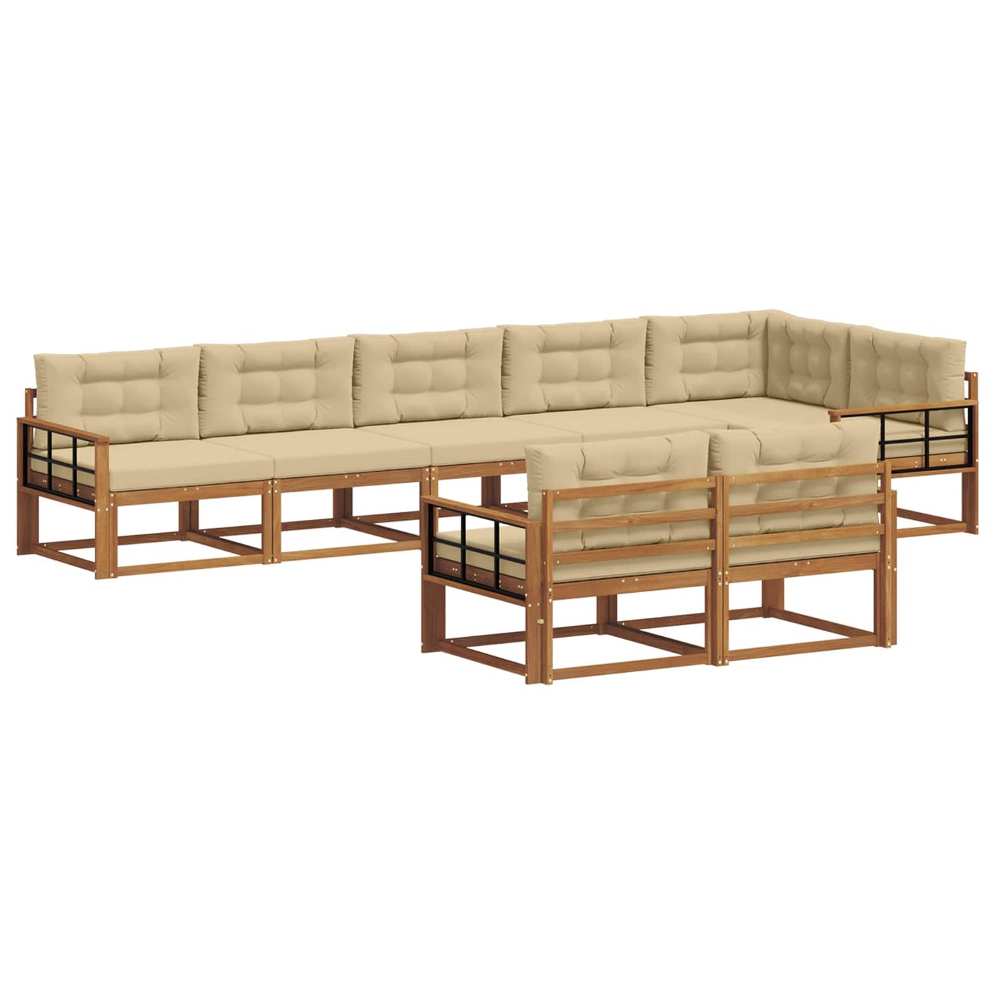 Udendørs sofagruppe 8 stk. Naturlig og Beige