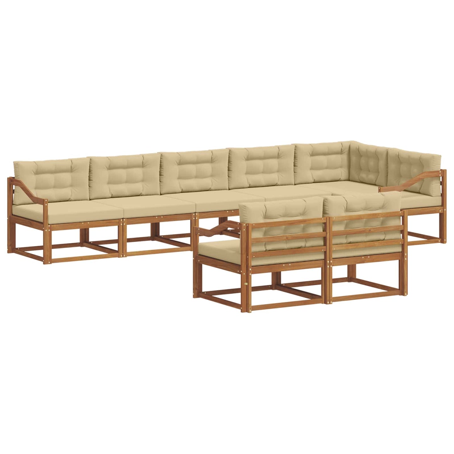 Udendørs sofagruppe 8 stk. Naturlig og Beige