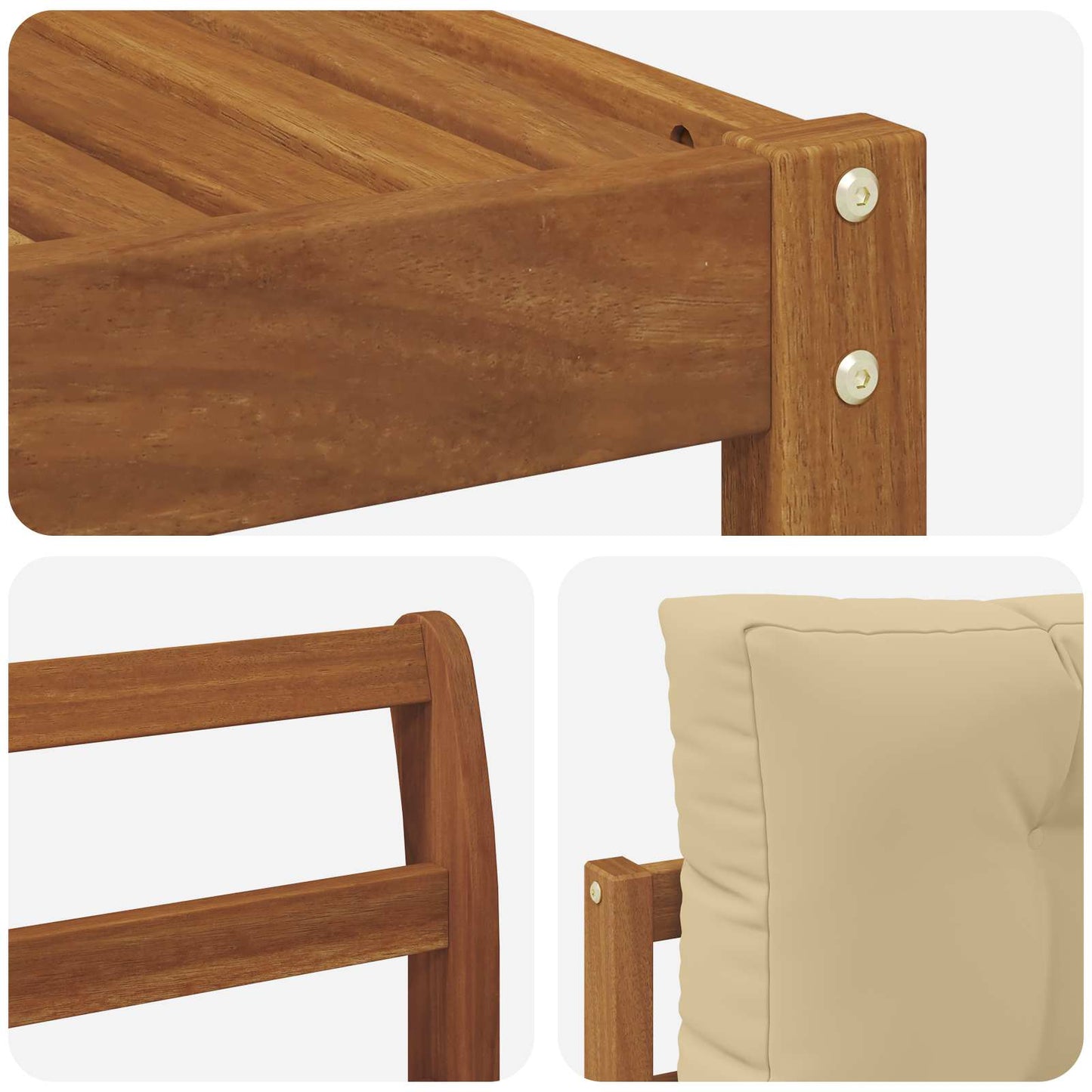 Udendørs sofagruppe med pude 9 pcs Naturlig og Beige