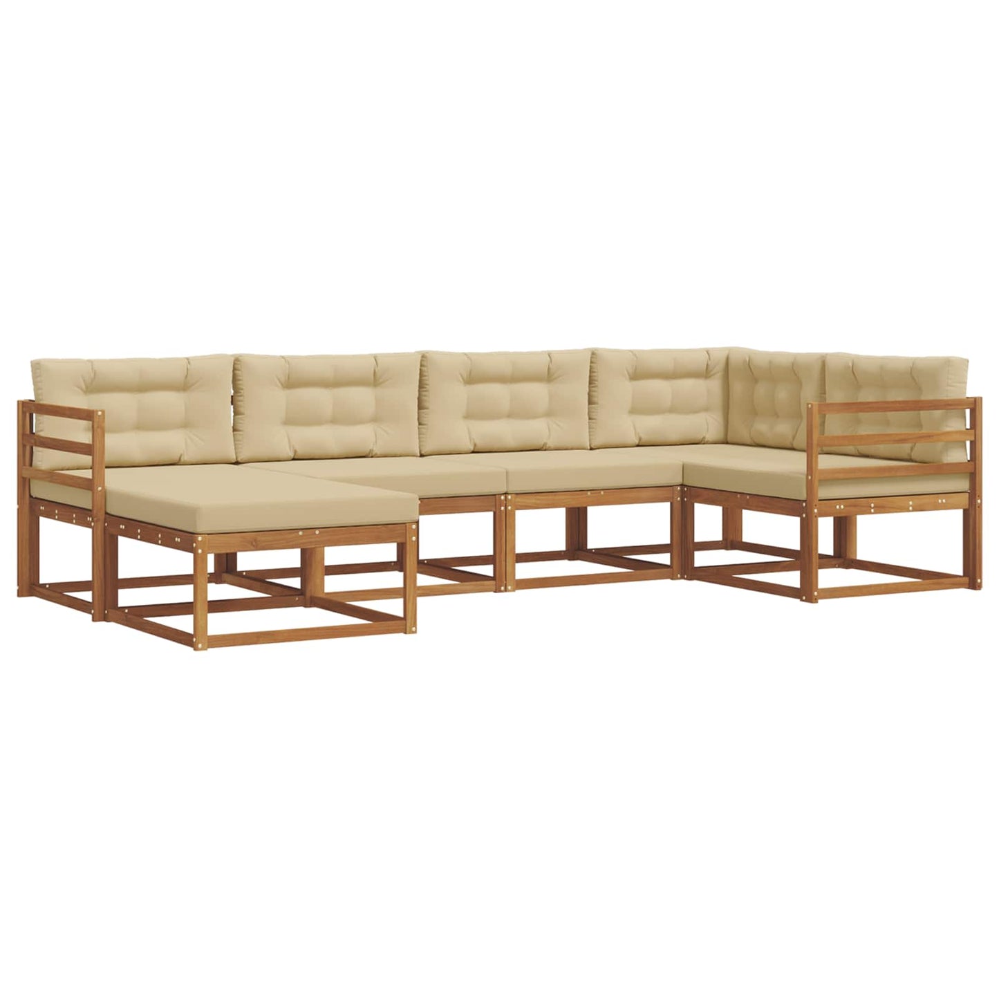 Udendørs sofagruppe 6 stk. Naturlig og Beige