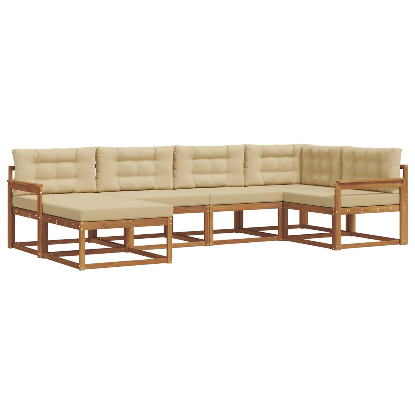 Udendørs sofagruppe 6 stk. Naturlig og Beige
