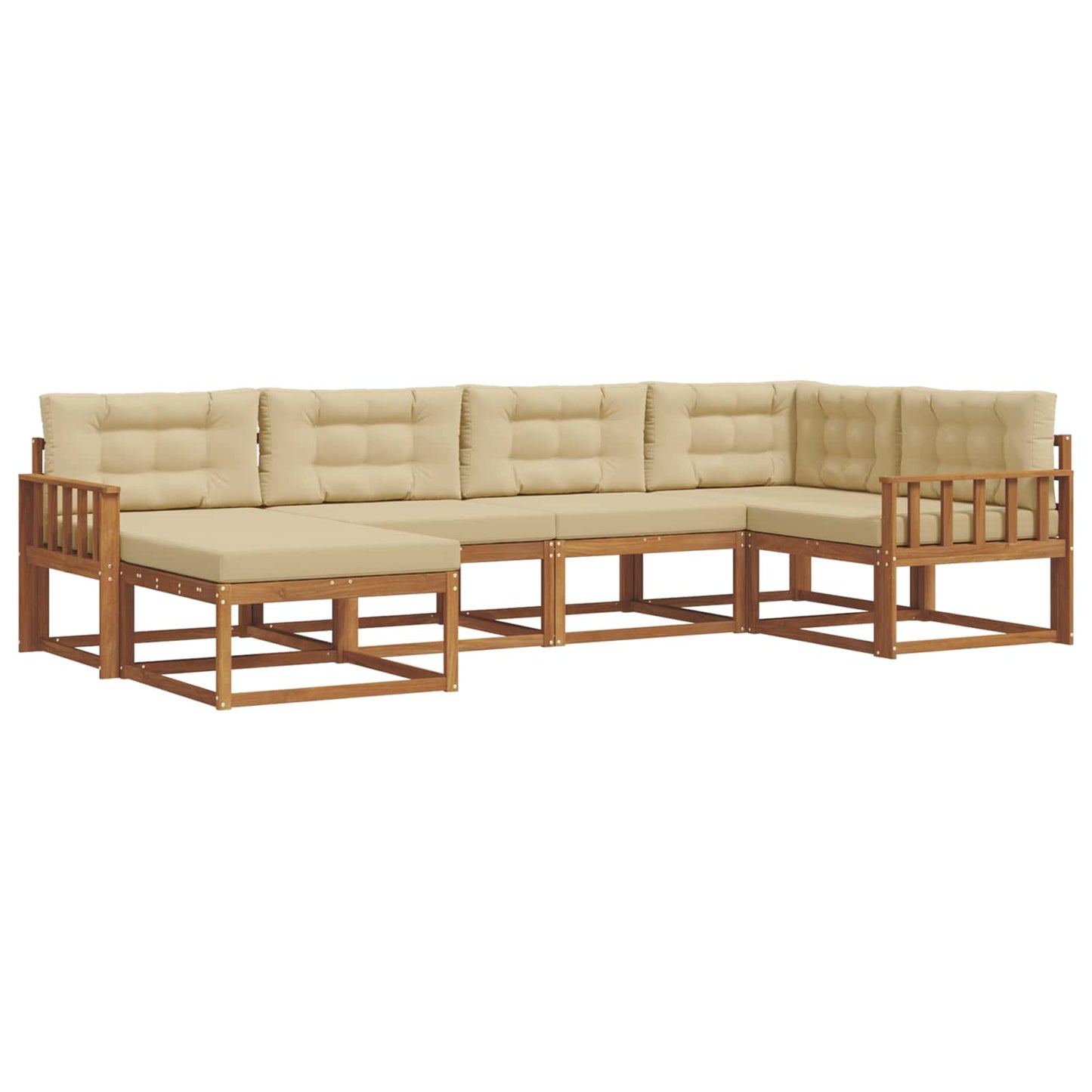 Udendørs sofagruppe 6 stk. Naturlig og Beige