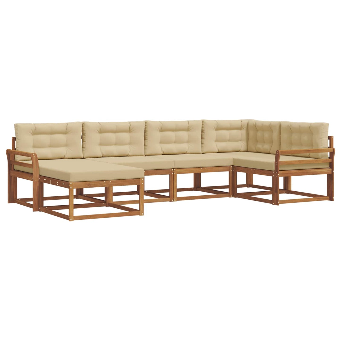 Udendørs sofagruppe 6 stk. Naturlig og Beige