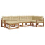Udendørs sofagruppe med pude 6 pcs Naturlig og Beige