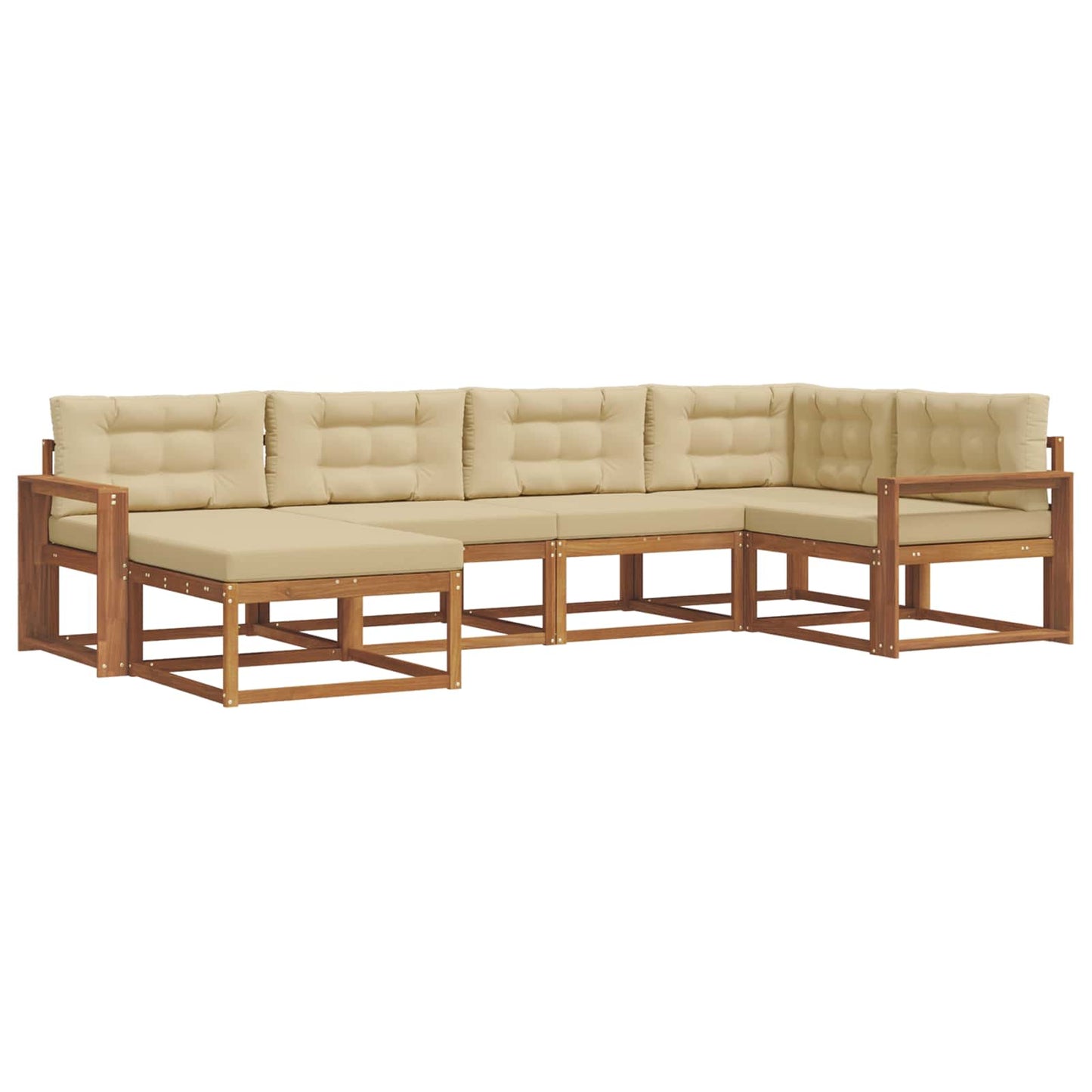 Udendørs sofagruppe 6 stk. Naturlig og Beige