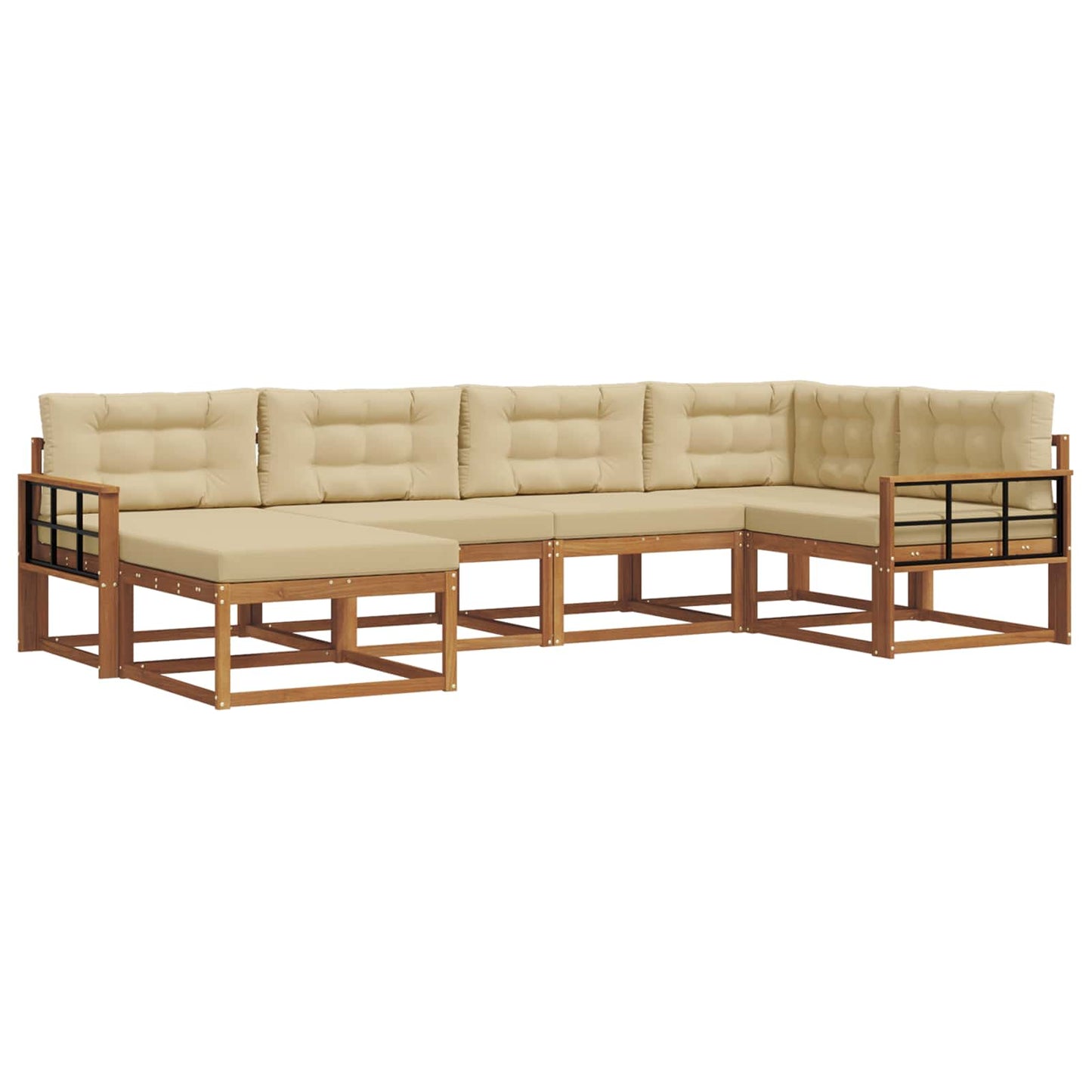 Udendørs sofagruppe 6 stk. Naturlig og Beige