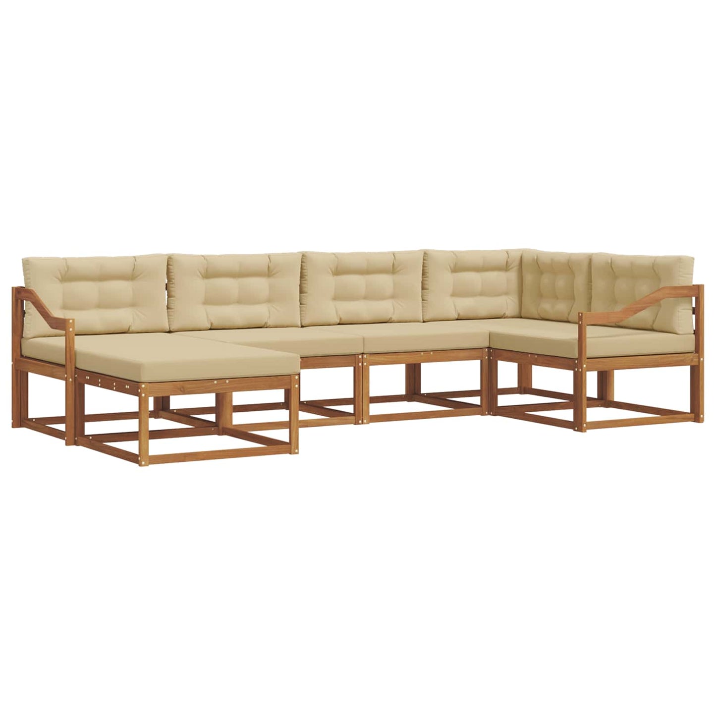 Udendørs sofagruppe 6 stk. Naturlig og Beige