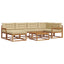 Udendørs sofagruppe med pude 7 pcs Naturlig og Beige