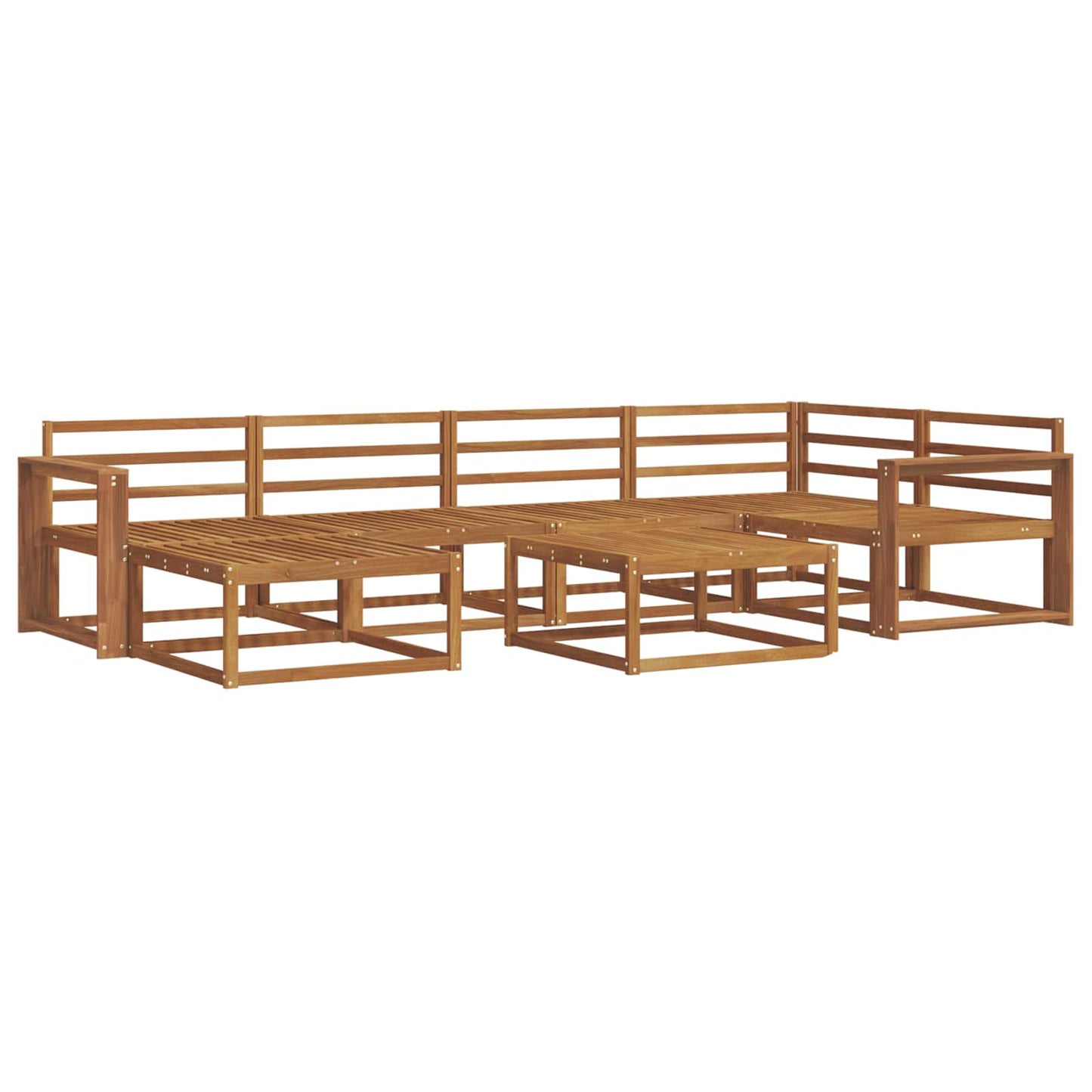 Udendørs sofagruppe 7 pcs Naturfarvet Massivt Akacietræ