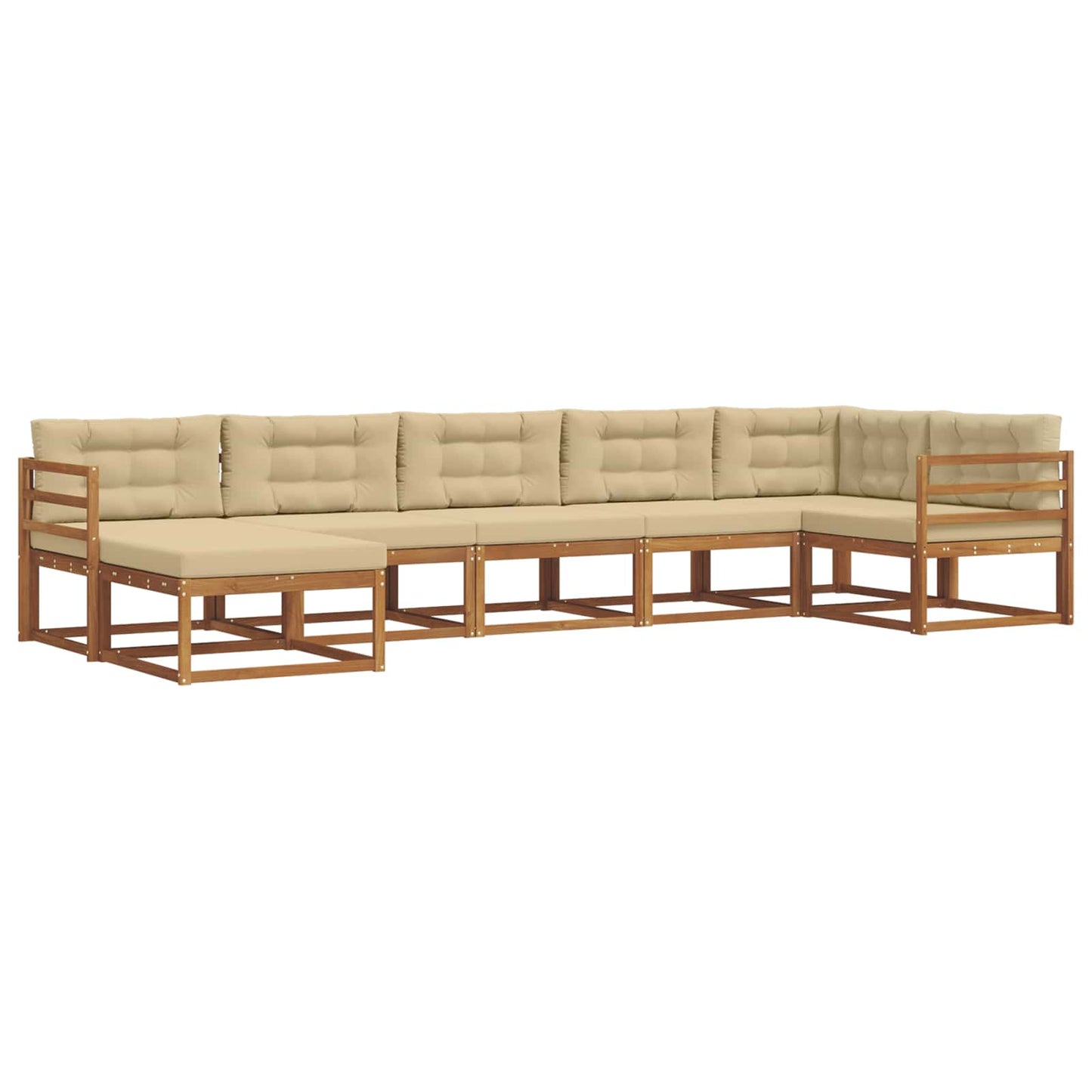 Udendørs sofagruppe 7 stk. Naturlig og Beige