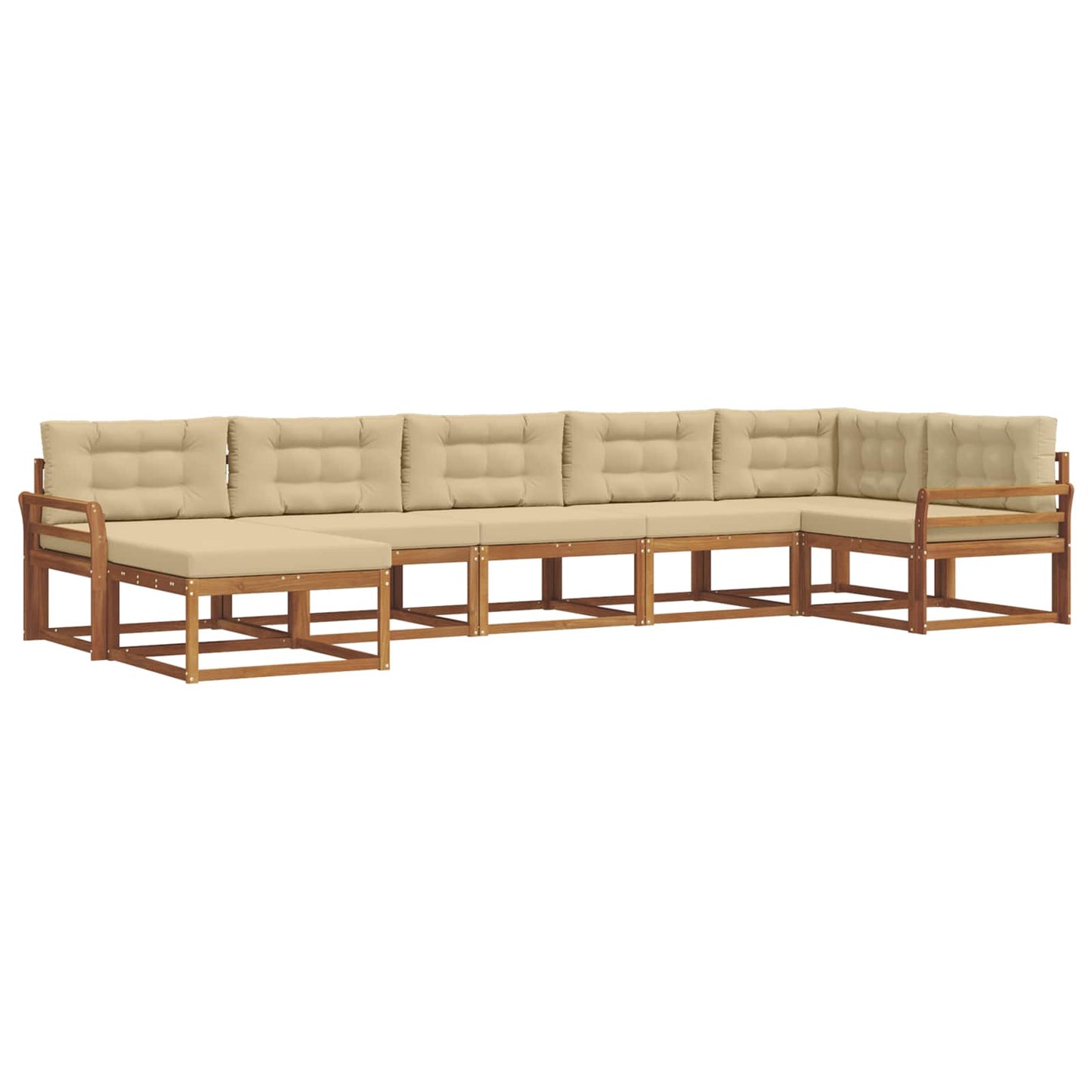 Udendørs sofagruppe 7 stk. Naturlig og Beige
