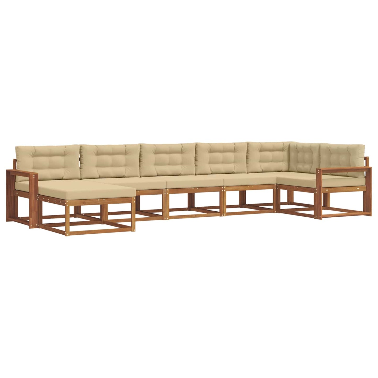 Udendørs sofagruppe 7 stk. Naturlig og Beige